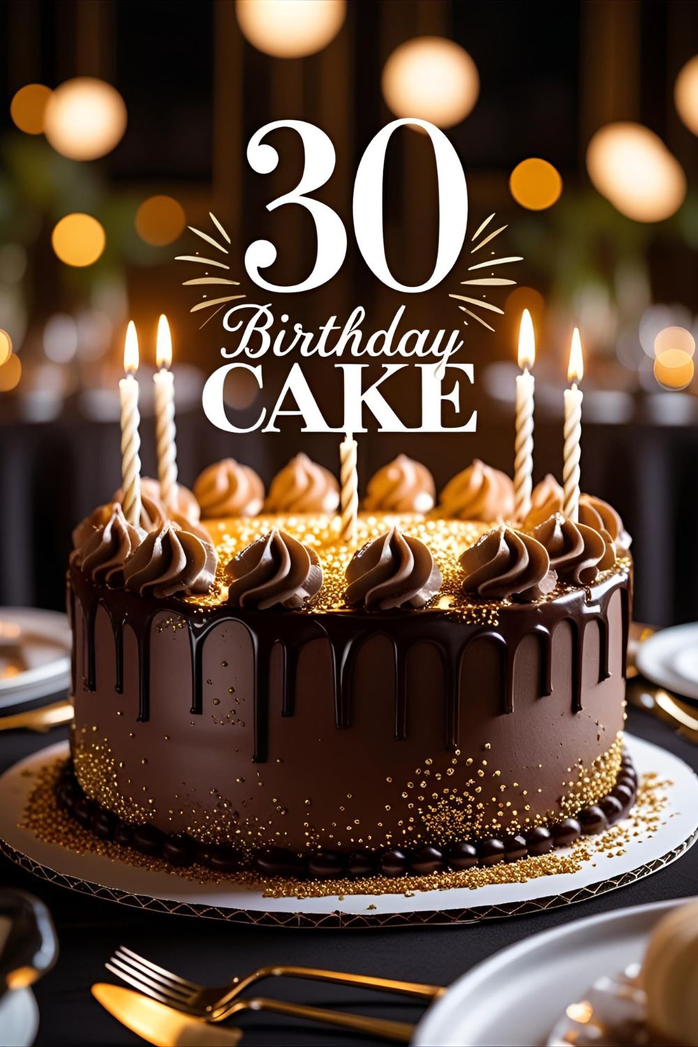 Moist espresso chocolate 30 birthday cake with cream cheese frosting and piped decoration